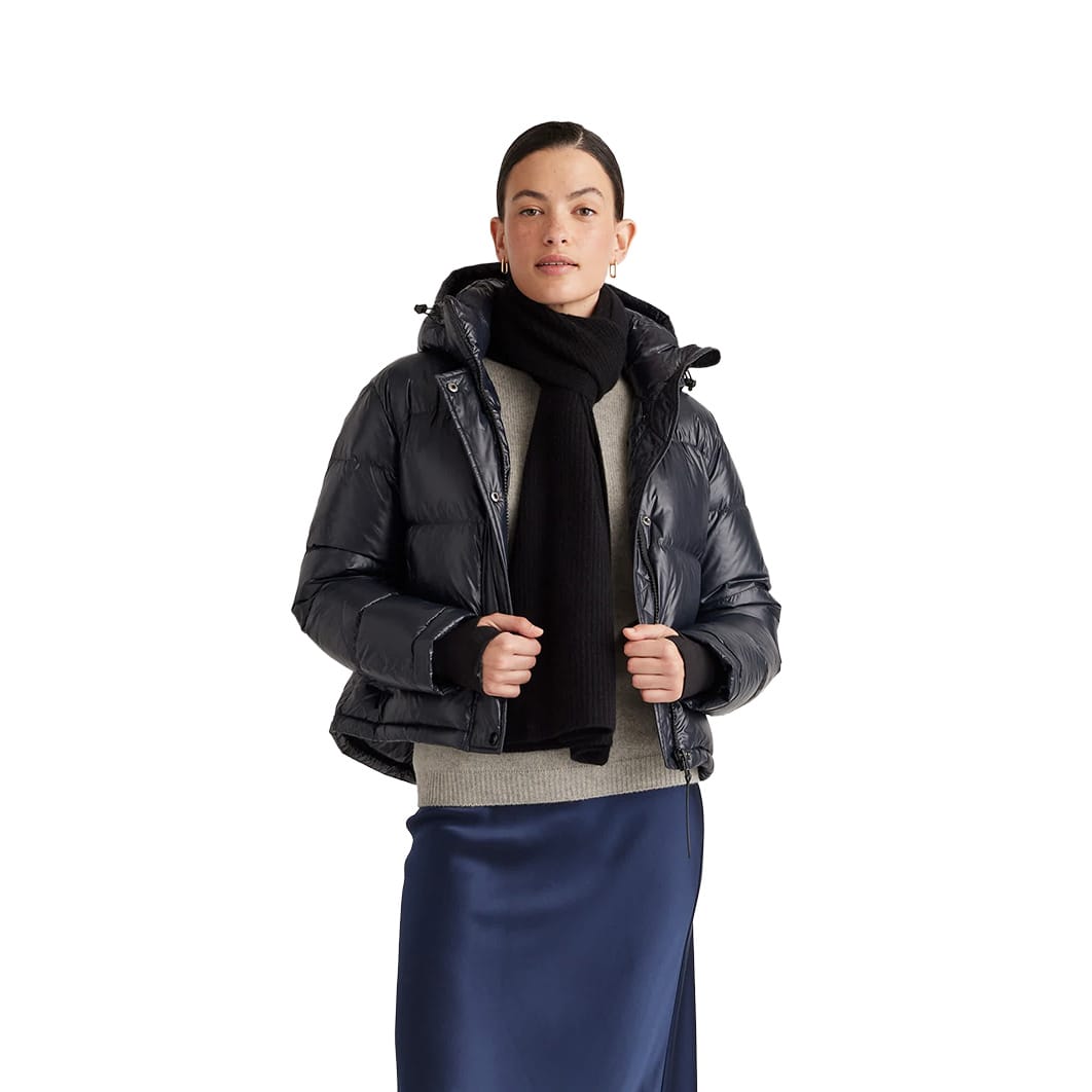Black Custom Quince Mongolian Cashmere Ribbed Scarf - Corporate Gifts