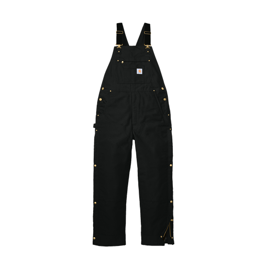 Black / S Custom Carhartt Firm Duck Insulated Bib Overalls - Corporate Gifts