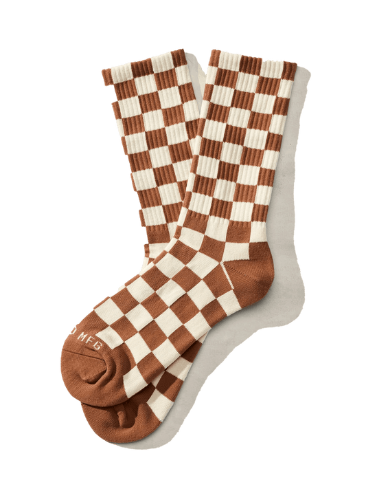 Rust & Cream Custom Checkerboard Socks
