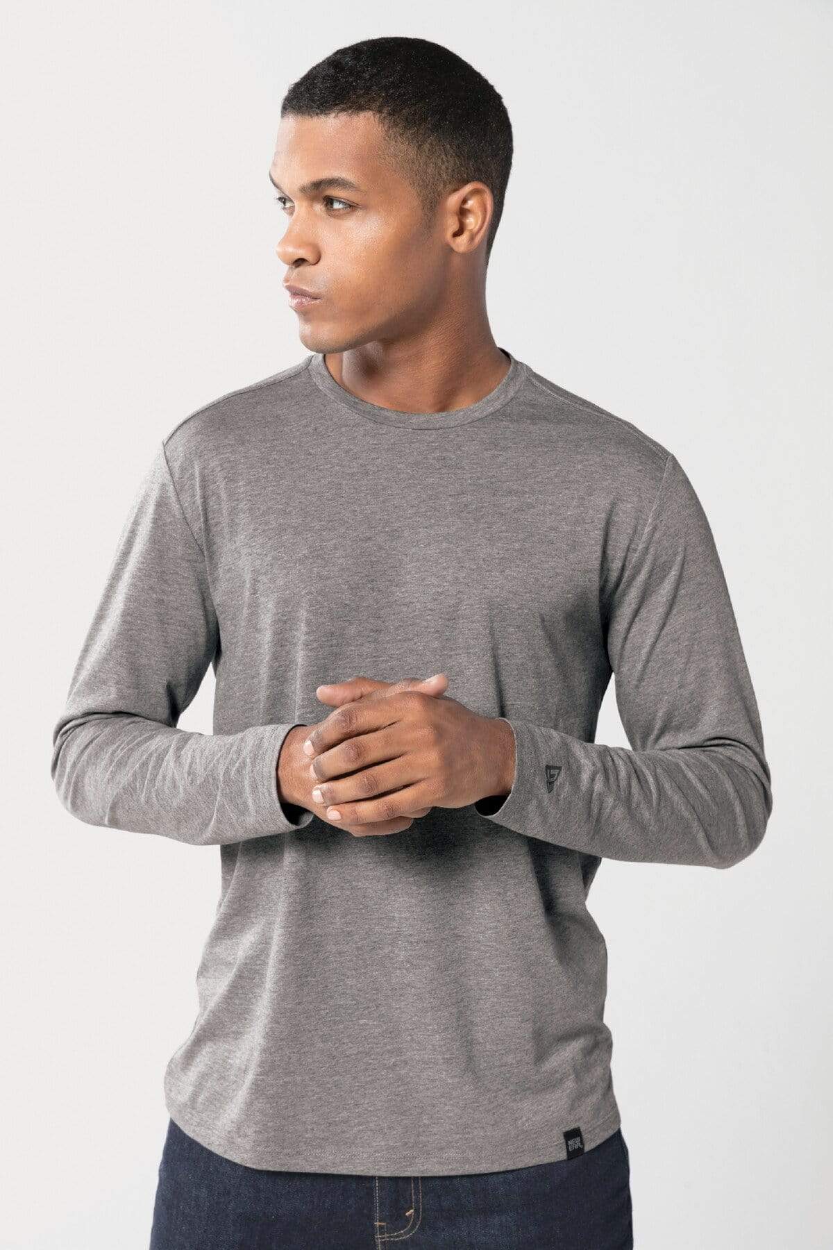 Custom New Era Heritage Blend Long Sleeve Crew Tee - Corporate Gifts