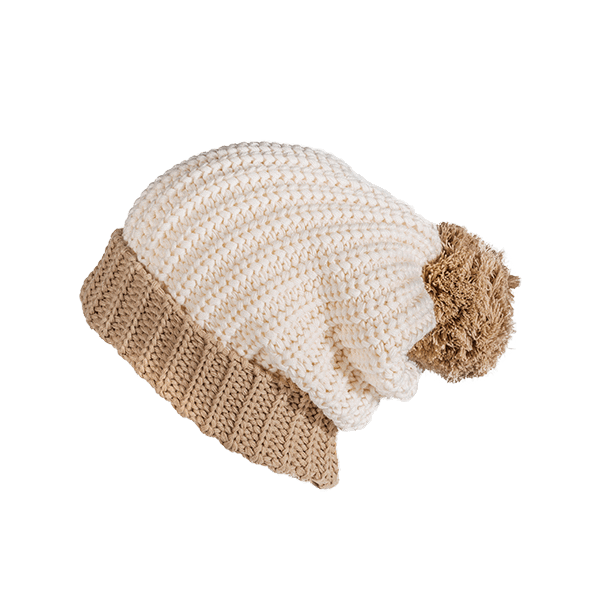 Chunk Knit Ribbed Pom Beanie – Clove Twine
