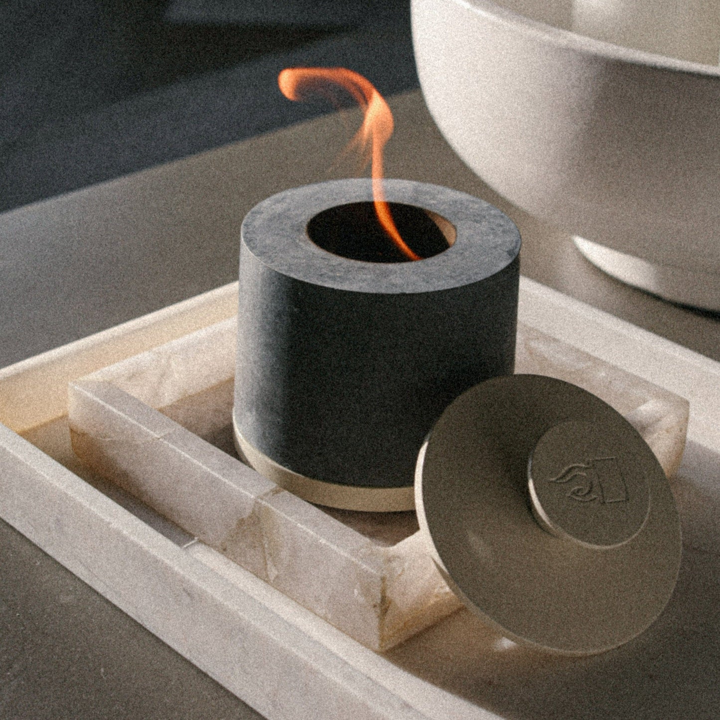 Custom FLÎKR Fire Concrete Fireplace