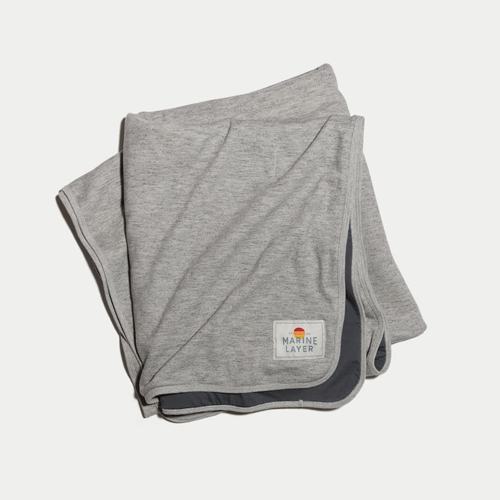 Heather Grey/Asphalt Grey Custom Marine Layer Lined Blanket - Corporate Gifts