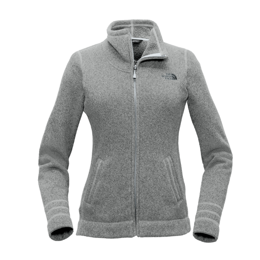 TNF Medium Grey Heather / SM Custom The North Face Ladies Sweater Fleece Jacket - Corporate Gifts
