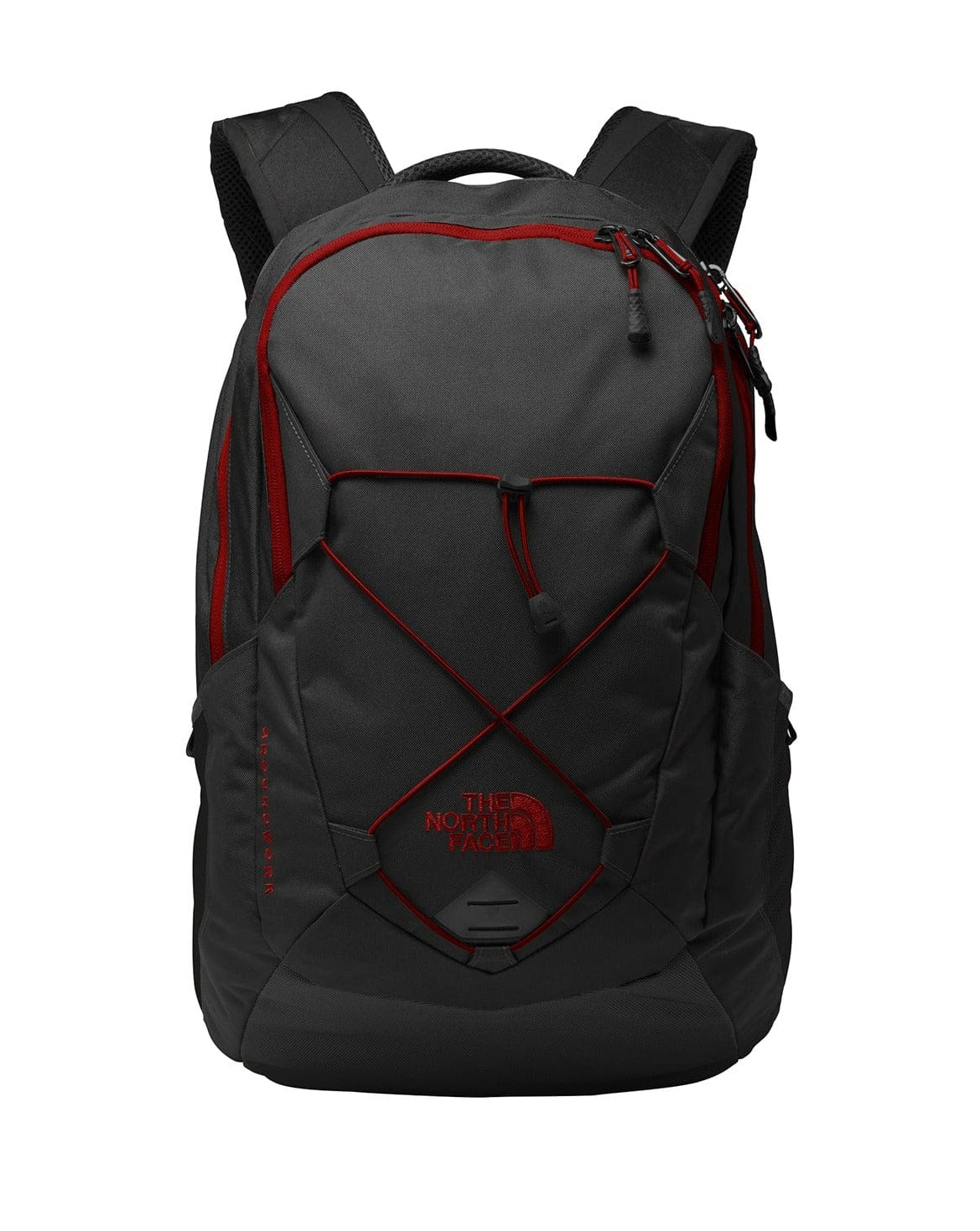 TNF Dark Grey Heather/Cardinal Red Custom The North Face Groundwork Backpack - Corporate Gifts