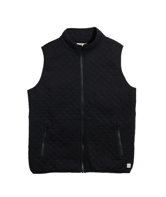 Black / XS Custom Marine Layer Men's Corbet Full Zip Vest - Corporate Gifts