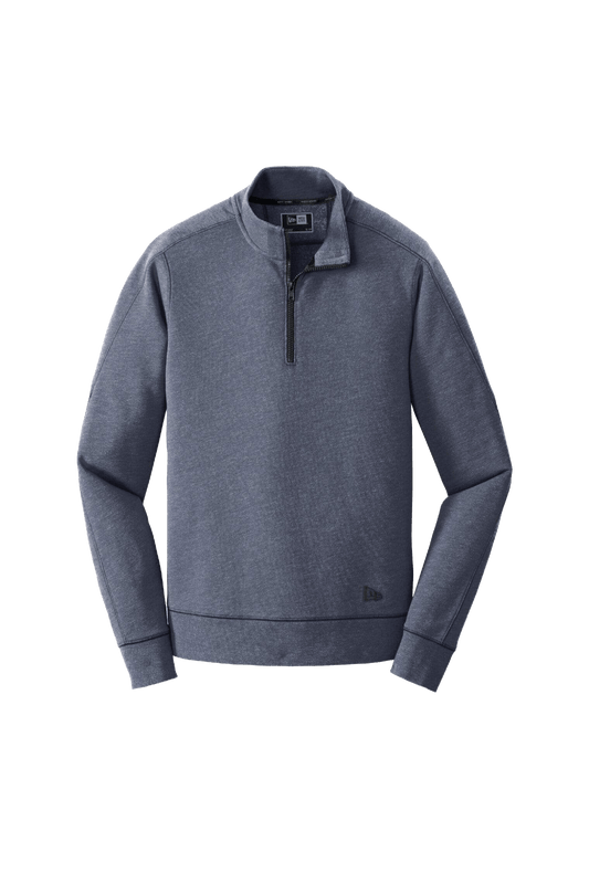 True Navy Heather / XS Custom New Era Tri-Blend Fleece 1/4-Zip Pullover