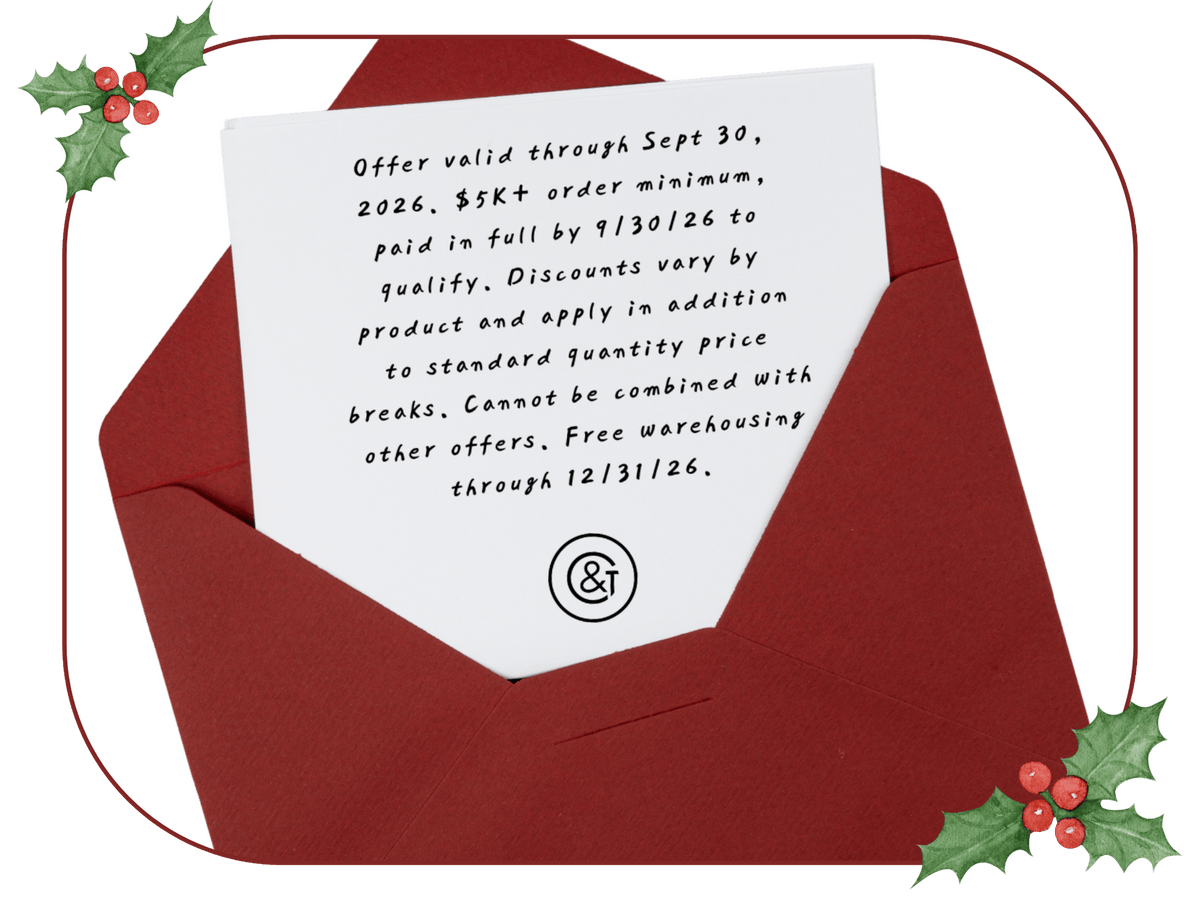 must be over $5,000, paid in full by September 30th 2026. Free warehousing through 12/31/26.