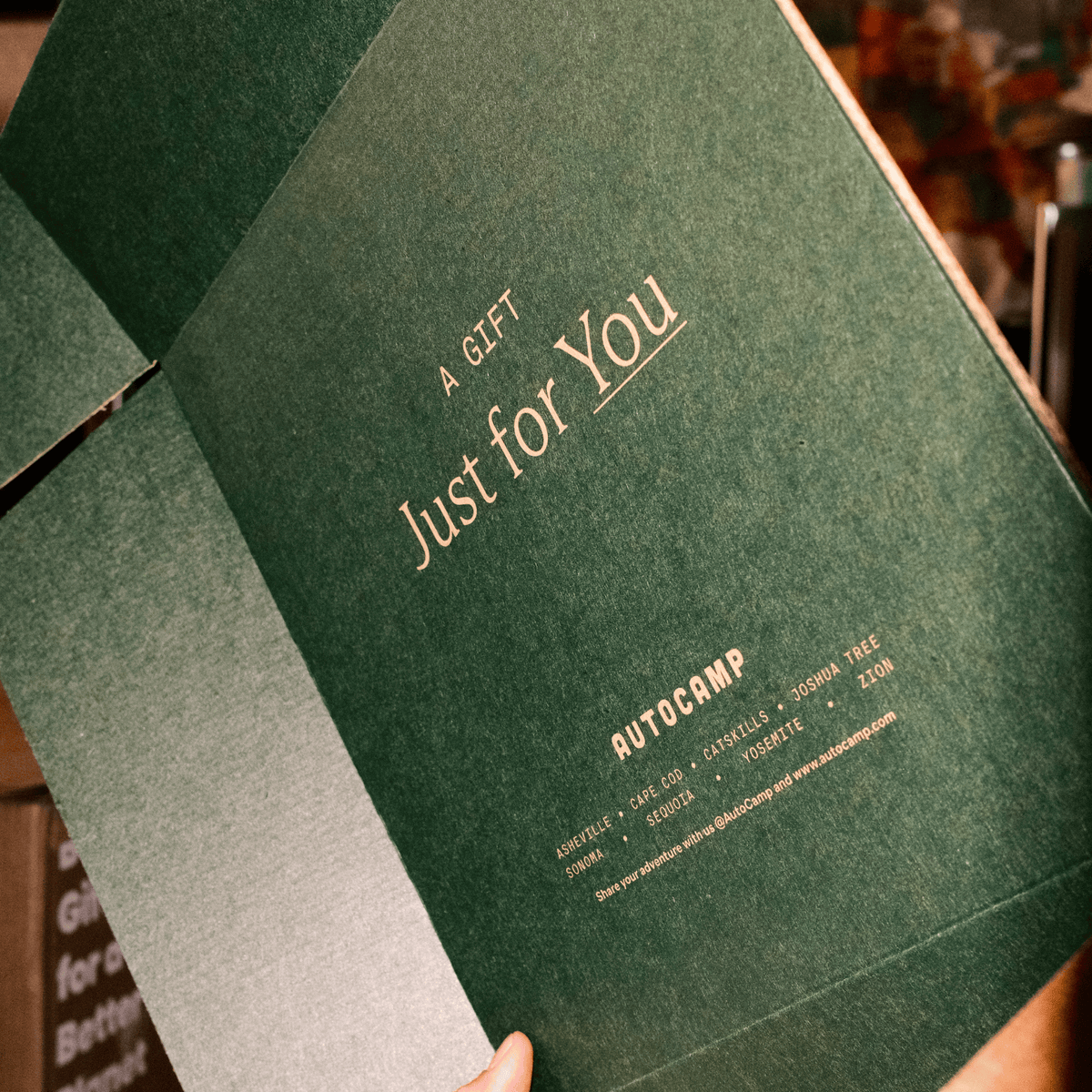 custom branded gift box and kit for Autocamp's influencer gift box campaign