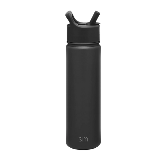 Black Custom Summit Water Bottle With Straw Lid - 22oz