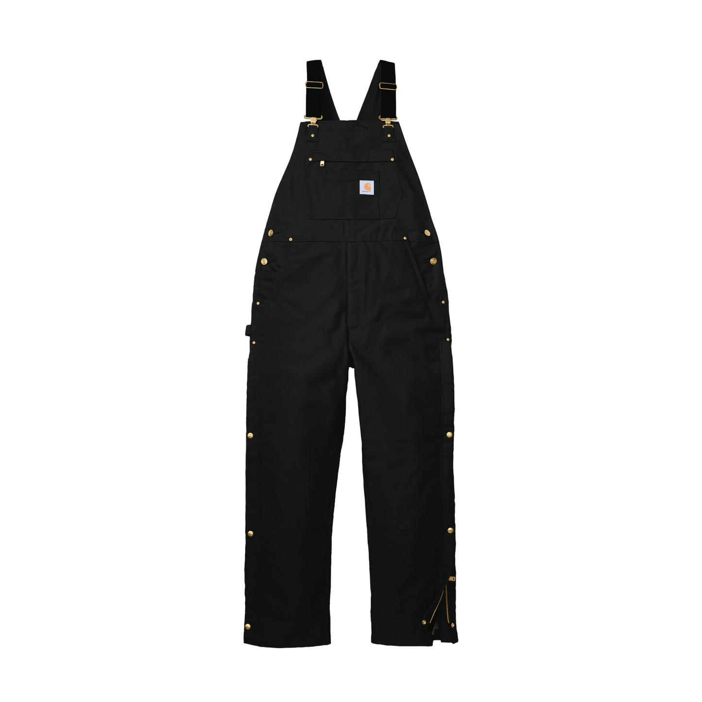 Black / S Custom Carhartt Firm Duck Insulated Bib Overalls - Corporate Gifts