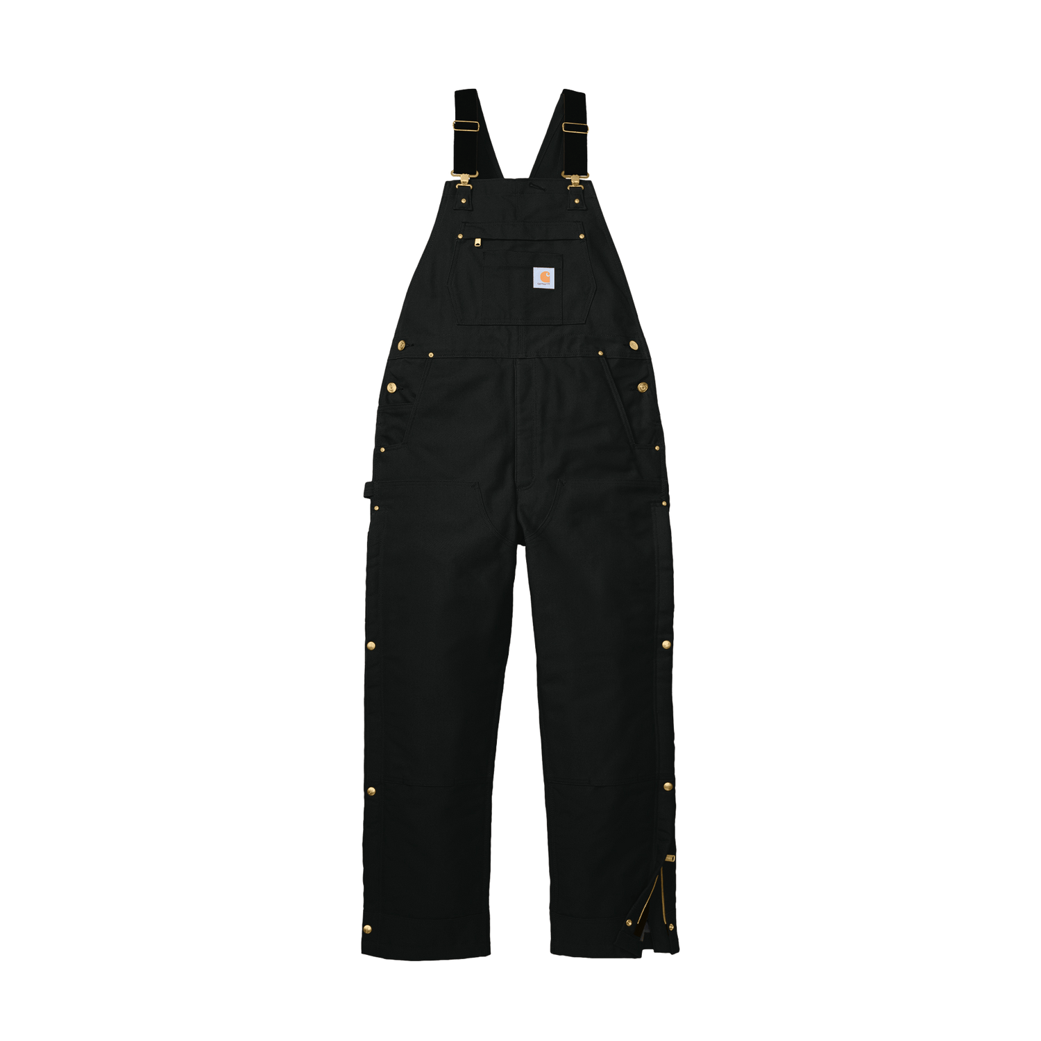 Black / S Custom Carhartt Firm Duck Insulated Bib Overalls - Corporate Gifts