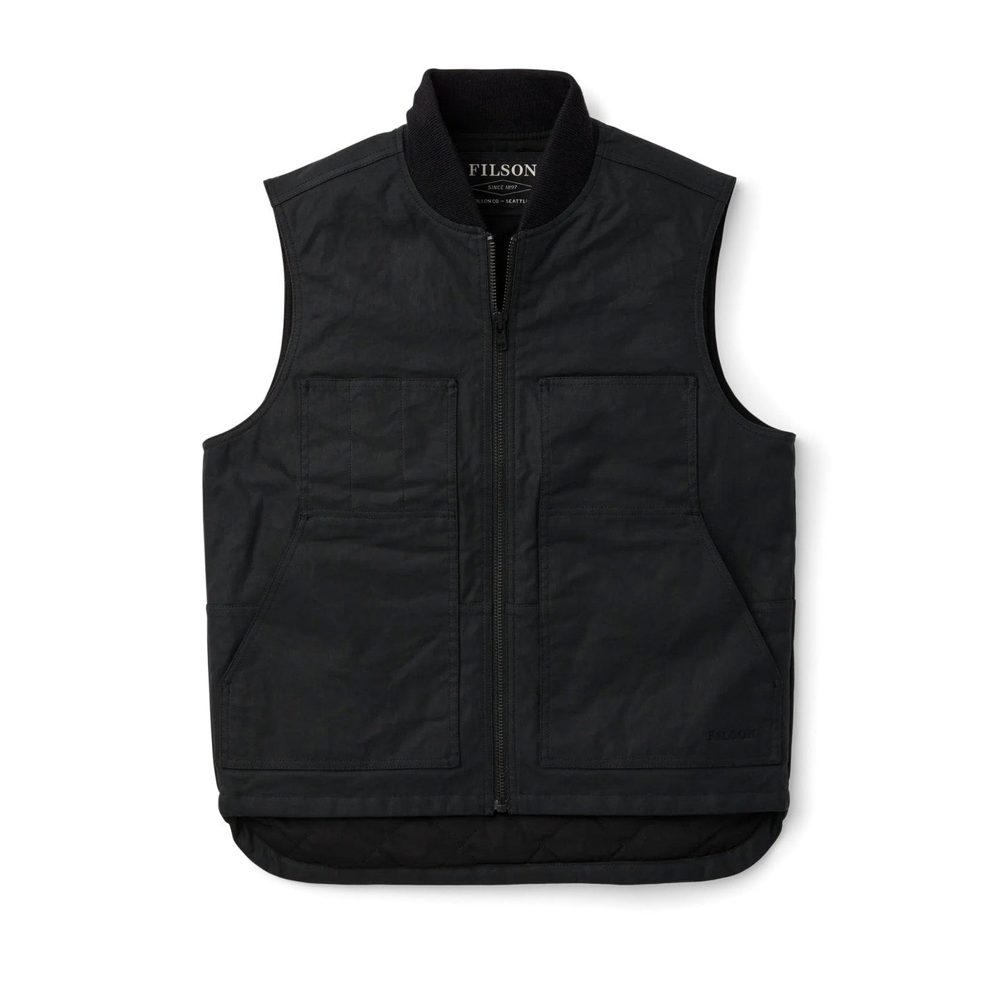 Black / XS Custom Filson Tin Cloth Insulated Work Vest - Corporate Gifts
