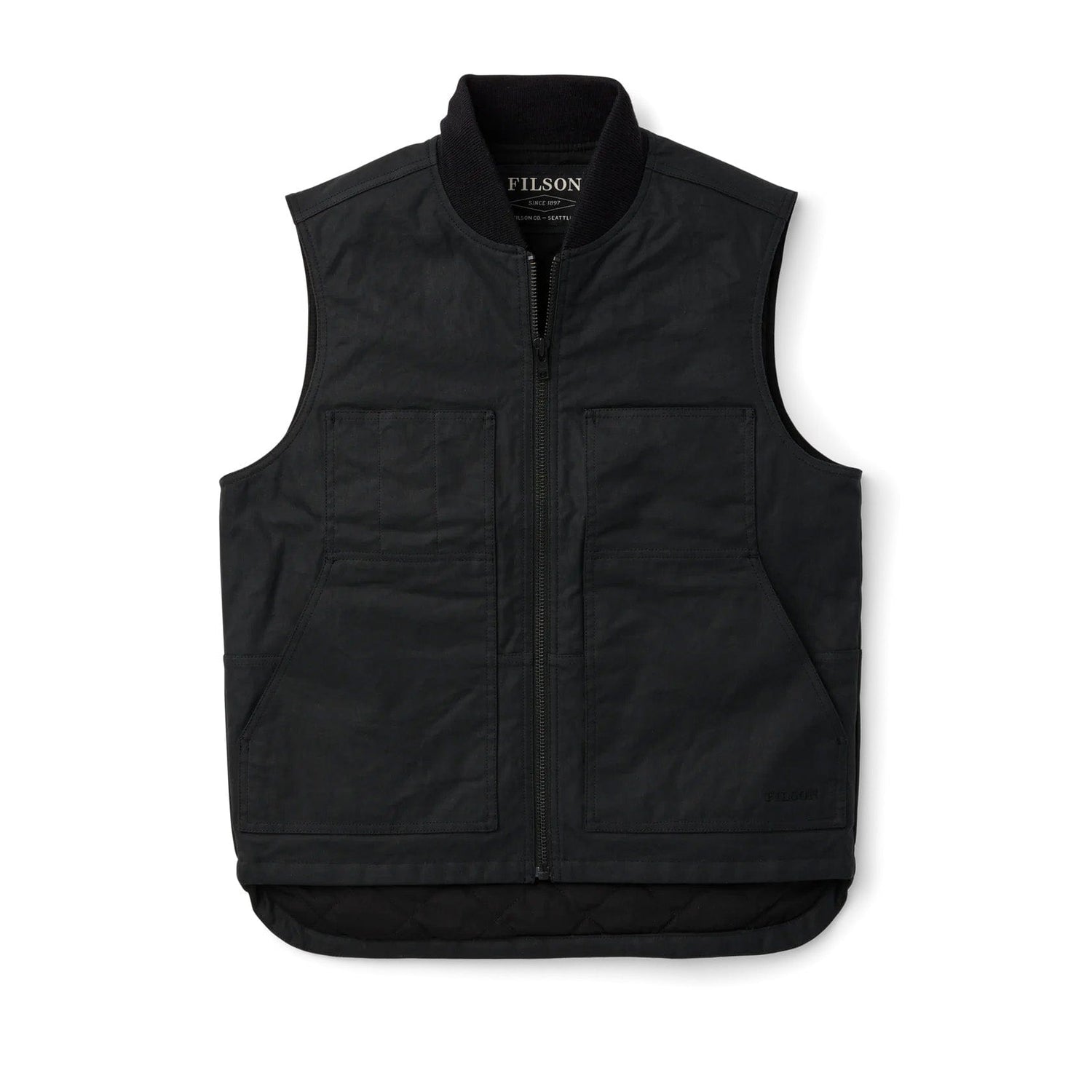 Black / XS Custom Filson Tin Cloth Insulated Work Vest - Corporate Gifts
