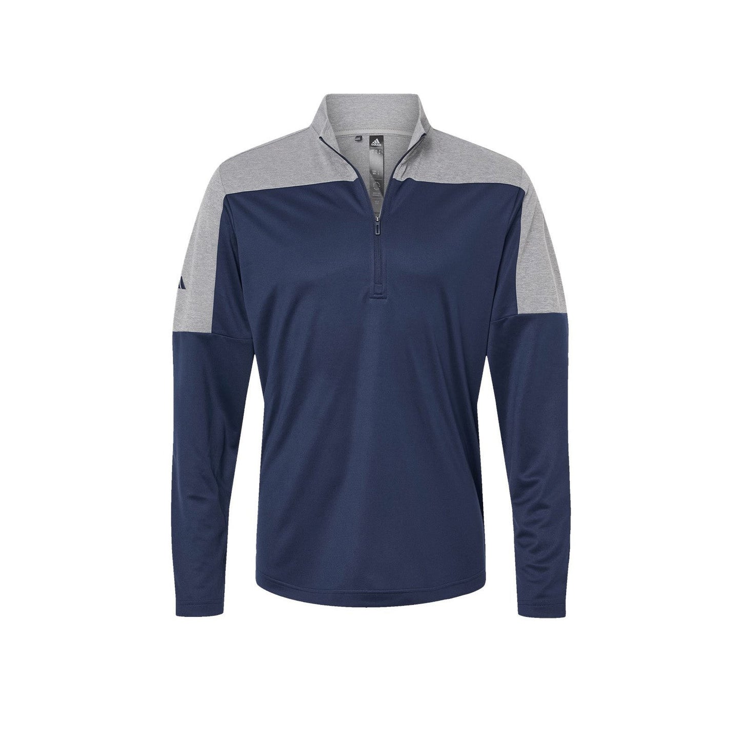 Collegiate Navy/ Grey Three Melange / SM Custom Adidas Lightweight Quarter Zip Pullover - Corporate Gifts