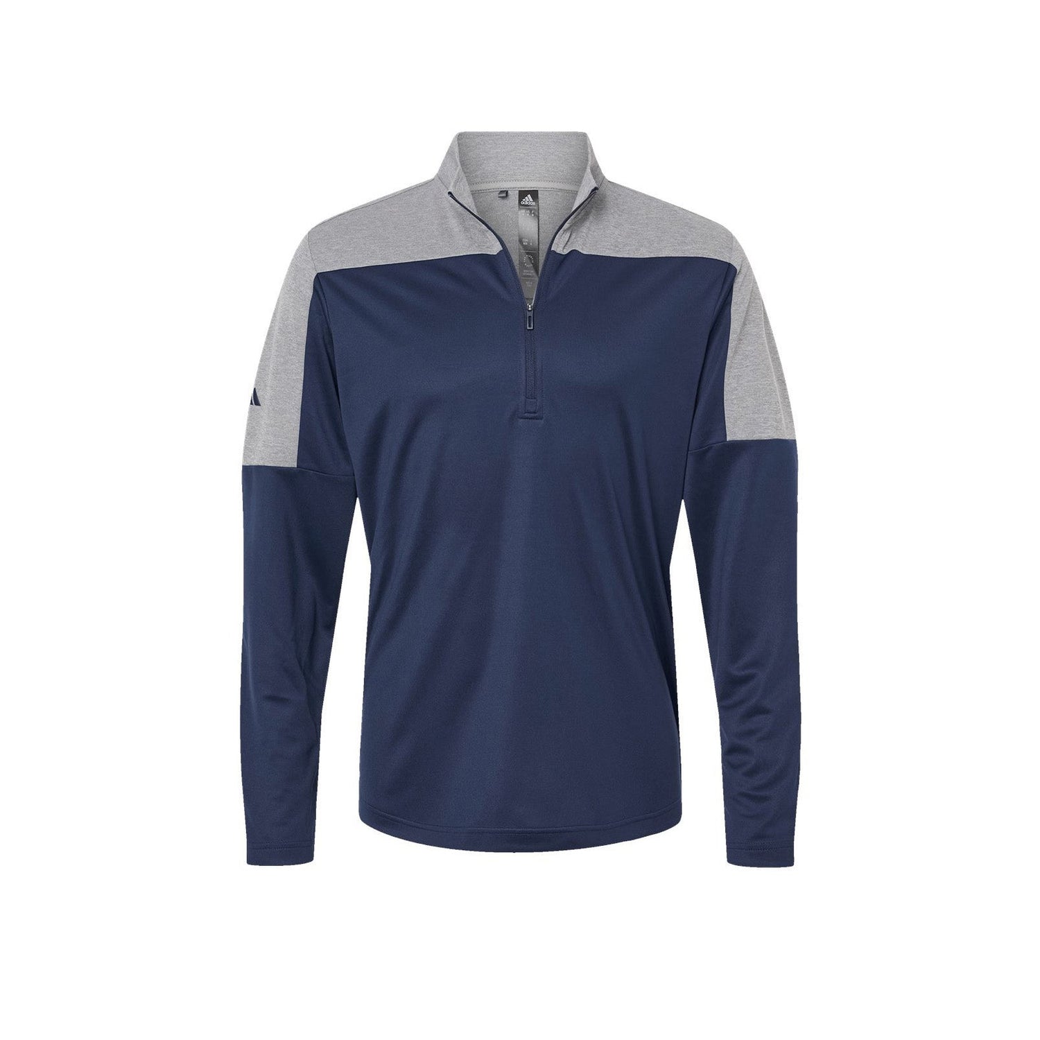 Collegiate Navy/ Grey Three Melange / SM Custom Adidas Lightweight Quarter Zip Pullover - Corporate Gifts