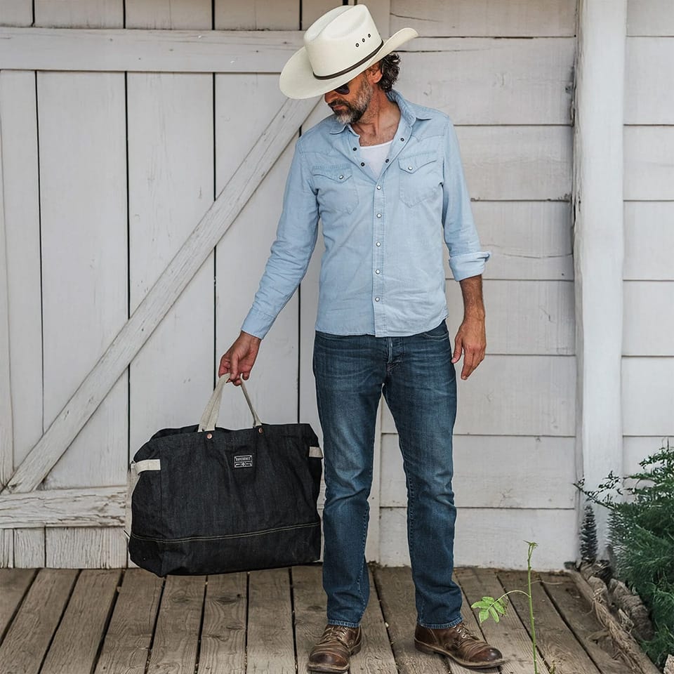 Custom Barebones Neelum 40L Tote - Denim - Corporate Gifts