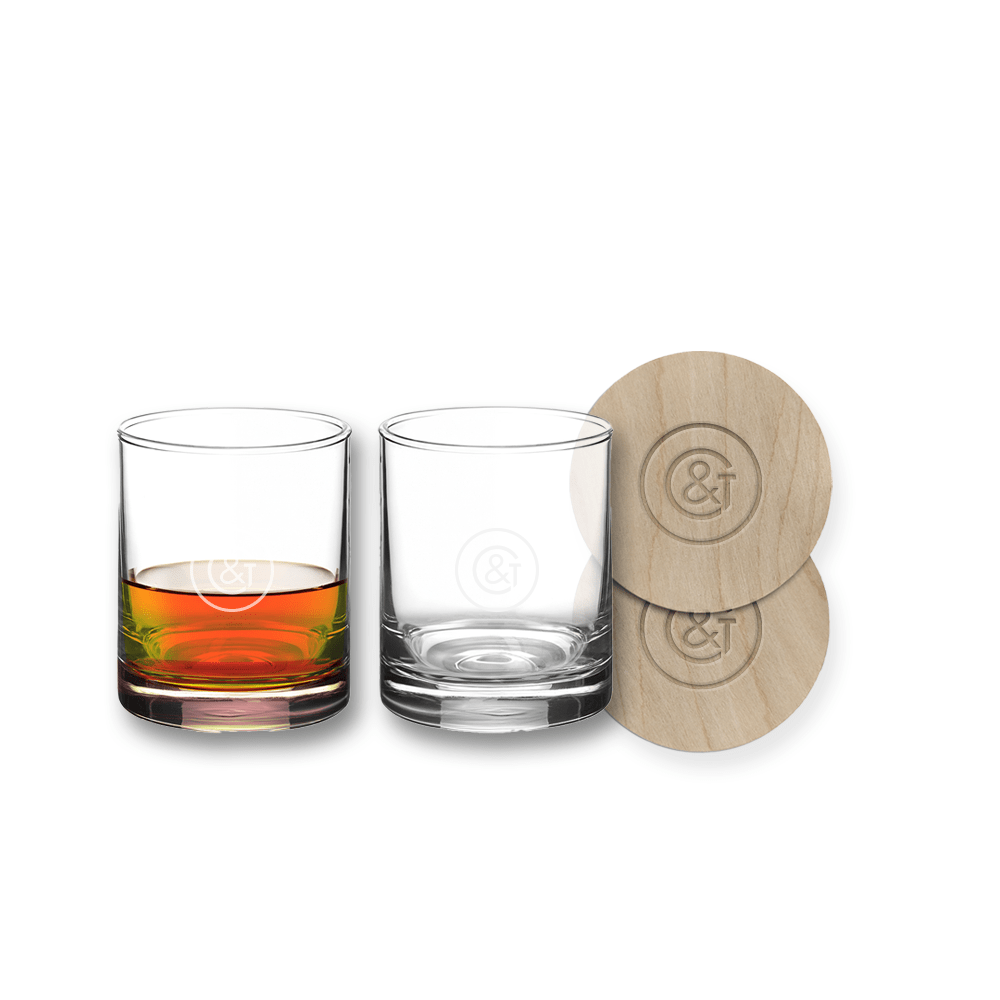Coaster Carrying Rocksa Custom Rocks Glass and Coasters Set | Corporate Gifts | Clove & Twine