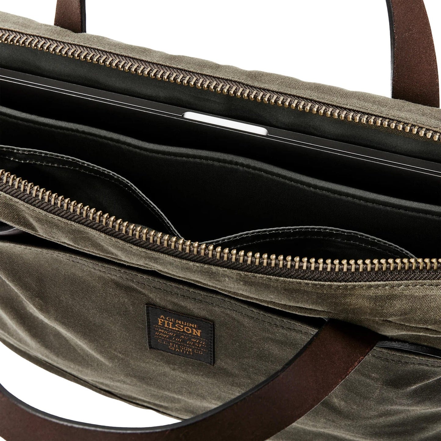 Custom Filson Tin Cloth Compact Briefcase - Corporate Gifts