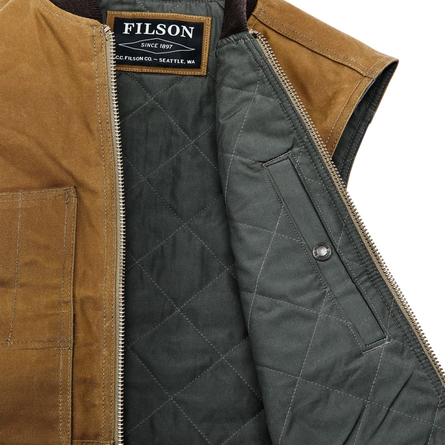 Custom Filson Tin Cloth Insulated Work Vest - Corporate Gifts