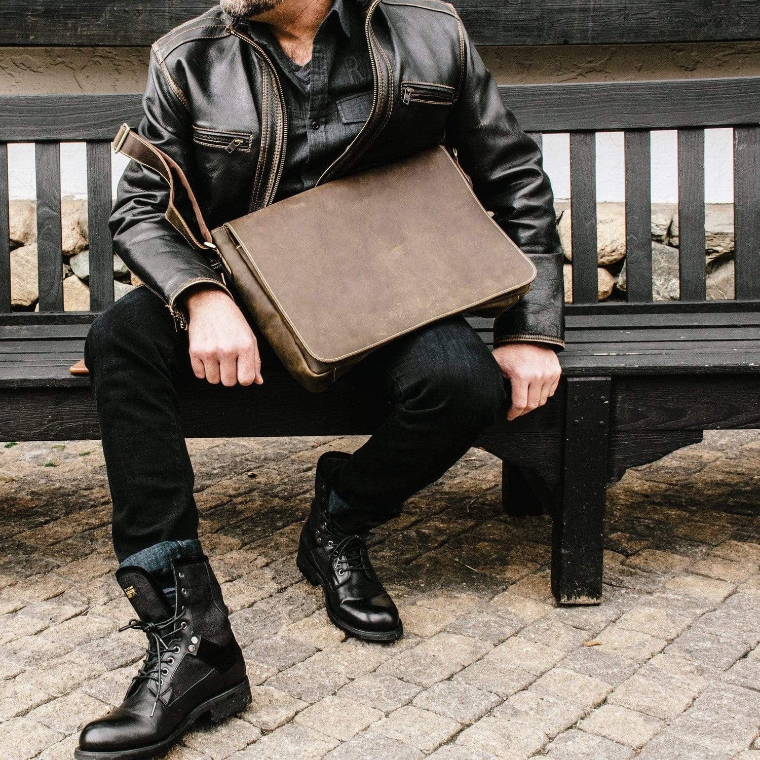 Custom Genuine Leather Messenger Bag