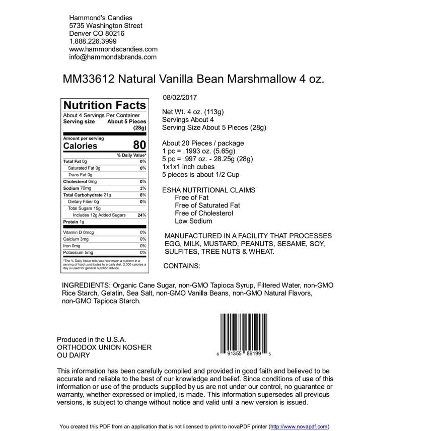 Custom Hammond's Handmade All-Natural Marshmallows - Corporate Gifts