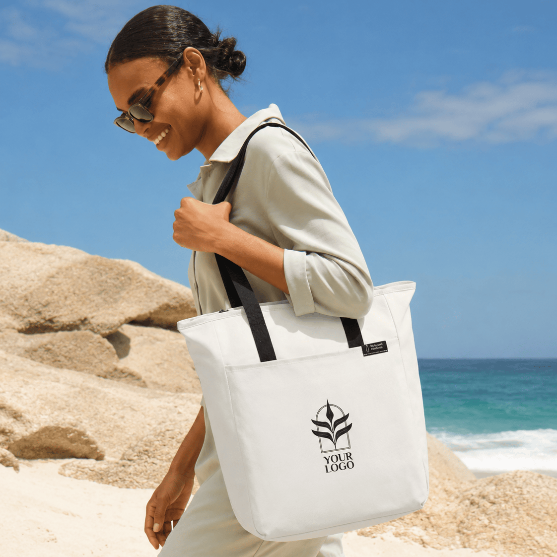 Custom Renew rPET Zippered Tote - Corporate Gifts