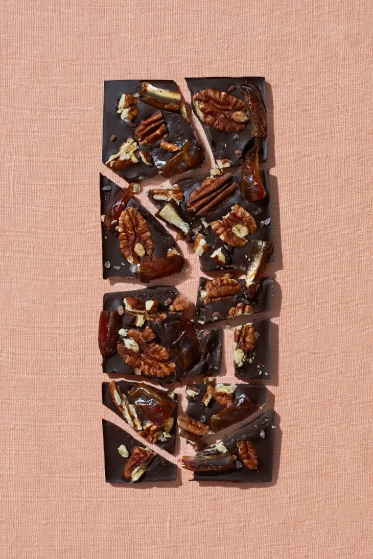 Custom Spring & Mulberry Chocolate - Medjool Date, Pecan, Salt Date-Sweetened Dark Chocolate