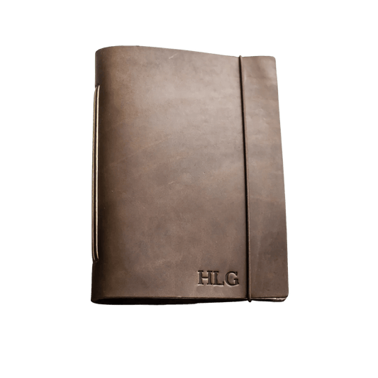 Dark Brown Custom Ox & Pine Lined Classic Journal - Corporate Gifts