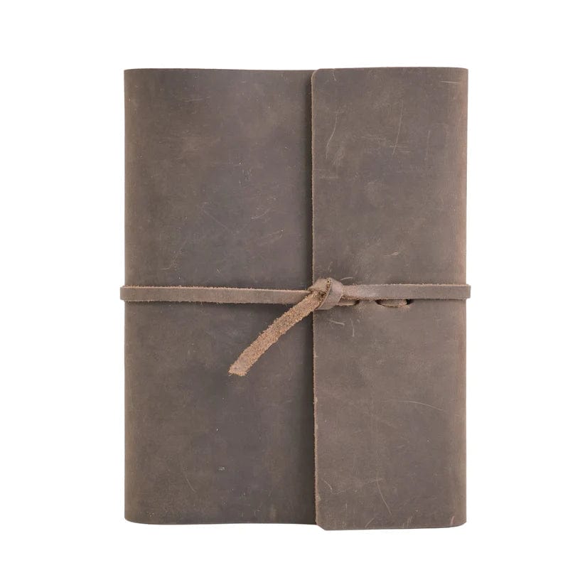Dark Brown Custom Writer's Log Large Refillable Leather Notebook