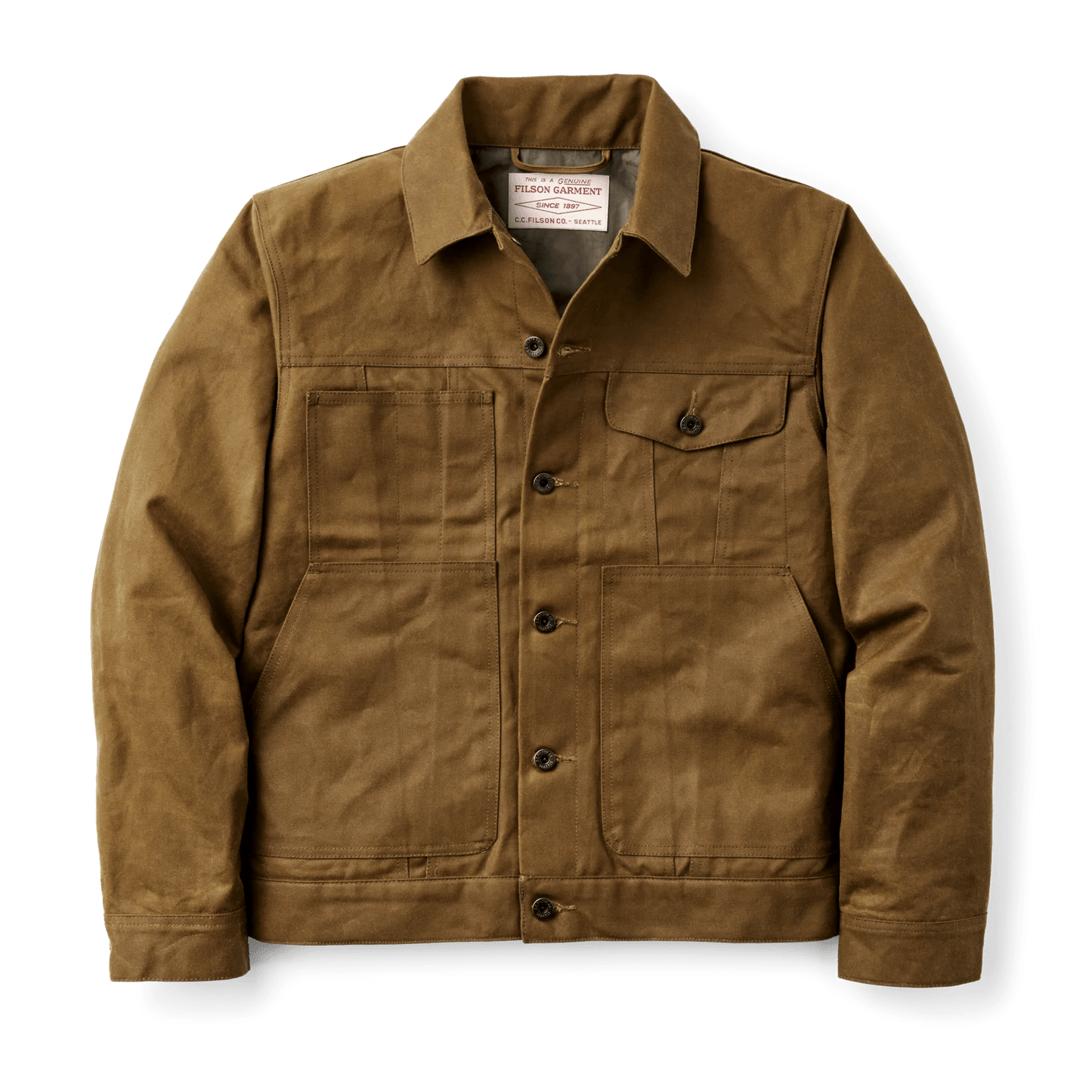 Dark Tan / XS Custom FILSON Tin Cloth Short Lined Cruiser Jacket - Corporate Gifts