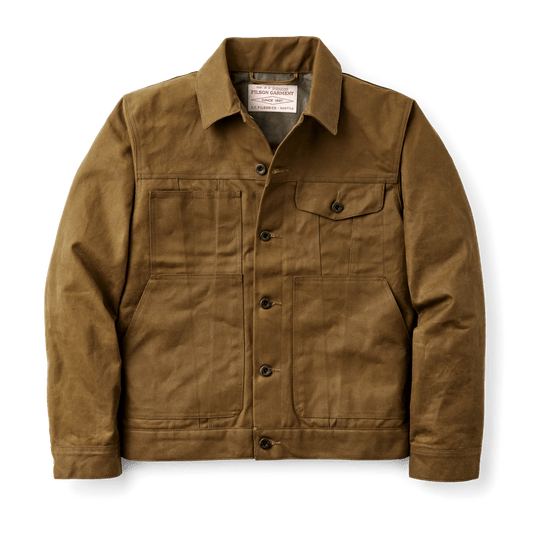 Dark Tan / XS Custom FILSON Tin Cloth Short Lined Cruiser Jacket - Corporate Gifts