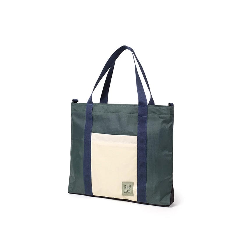 Forest / Bone White Custom Topo Design Mountain Essential Tote - Corporate Gifts