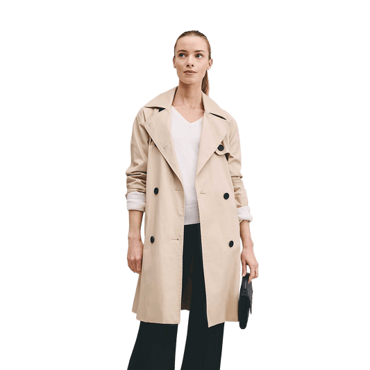 Light Khaki / XS Custom Quince Women's Comfort Stretch Trench Coat - Corporate Gifts