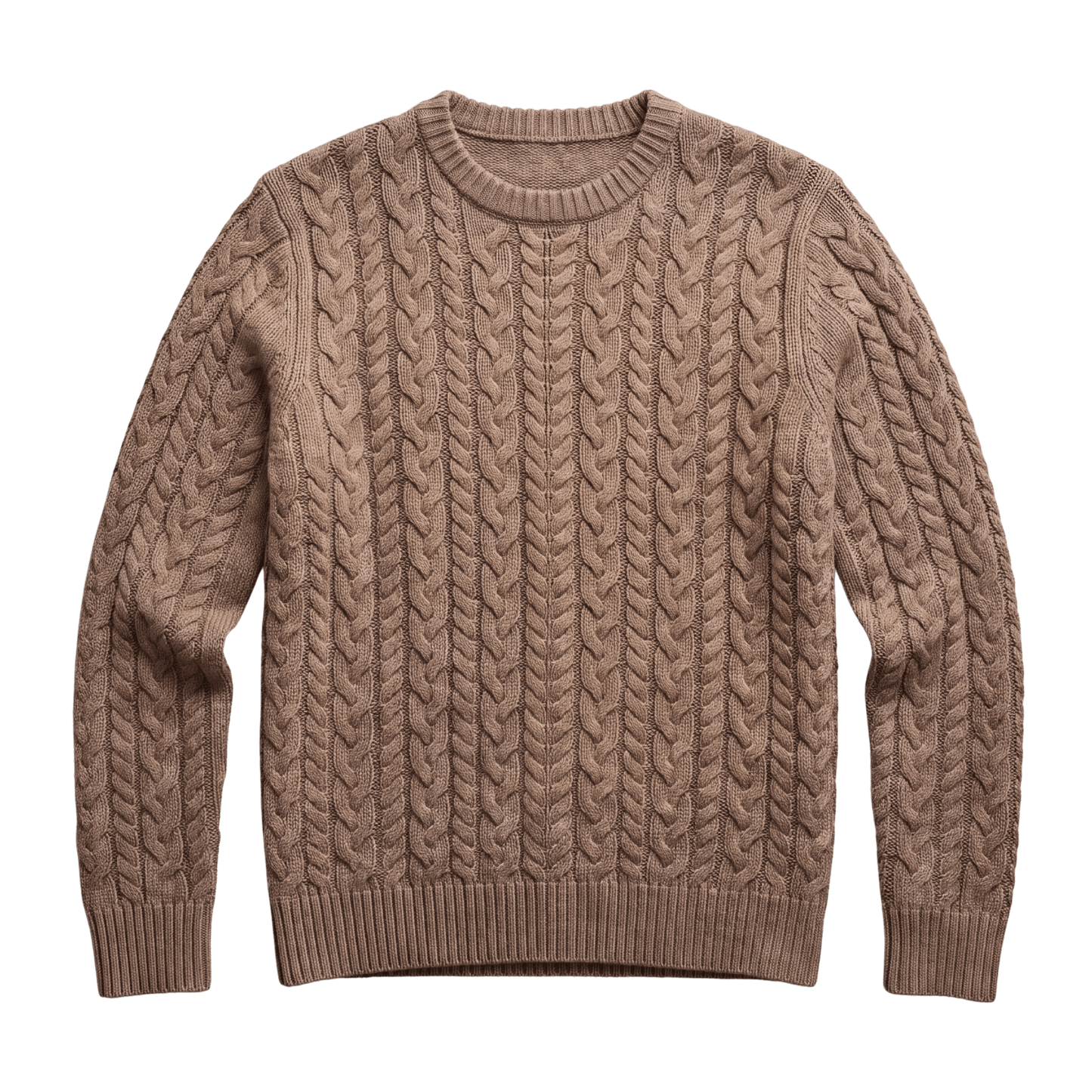 Malted Toffee / S Custom Quince Australian Merino Wool Cable Crewneck Sweater - Corporate Gifts