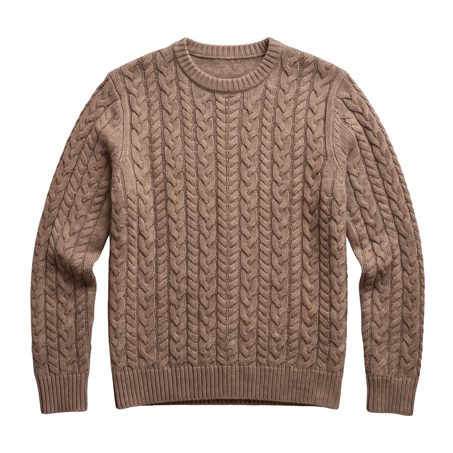 Malted Toffee / S Custom Quince Australian Merino Wool Cable Crewneck Sweater - Corporate Gifts