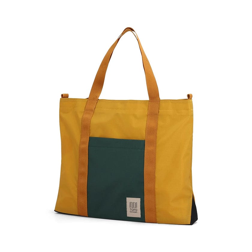 Mustard / Forest Custom Topo Design Mountain Essential Tote - Corporate Gifts