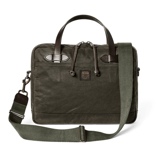Otter Green Custom Filson Tin Cloth Compact Briefcase - Corporate Gifts