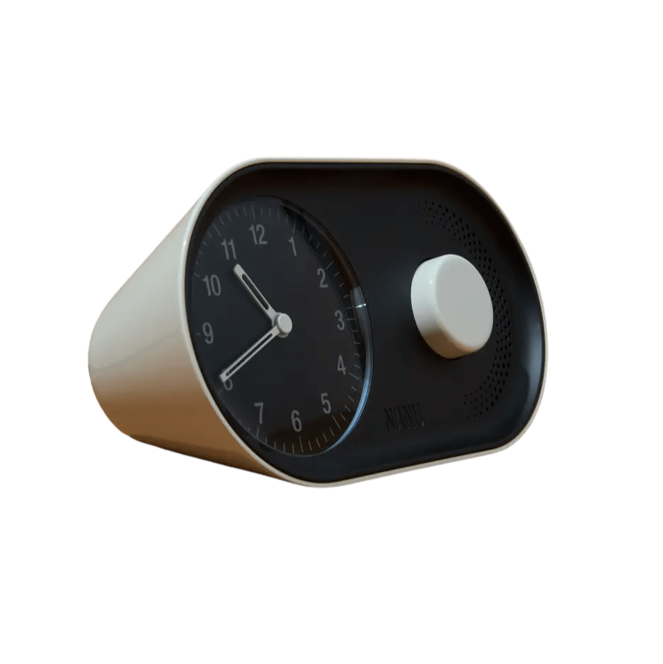 Pearl White Custom Nanu Arc Alarm Clock - Corporate Gifts