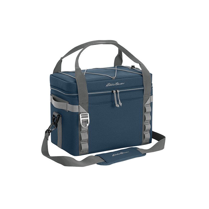 River Blue Navy/ Crome Custom Eddie Bauer Max Cool 24-Can Cooler - Corporate Gifts