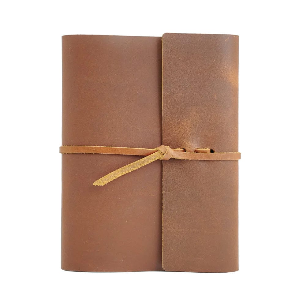 Saddle Custom Writer's Log Large Refillable Leather Notebook
