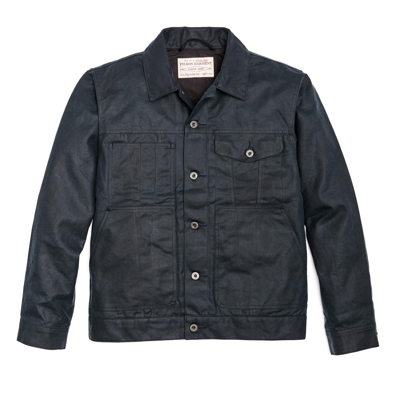 Service Blue / XS Custom FILSON Tin Cloth Short Lined Cruiser Jacket - Corporate Gifts
