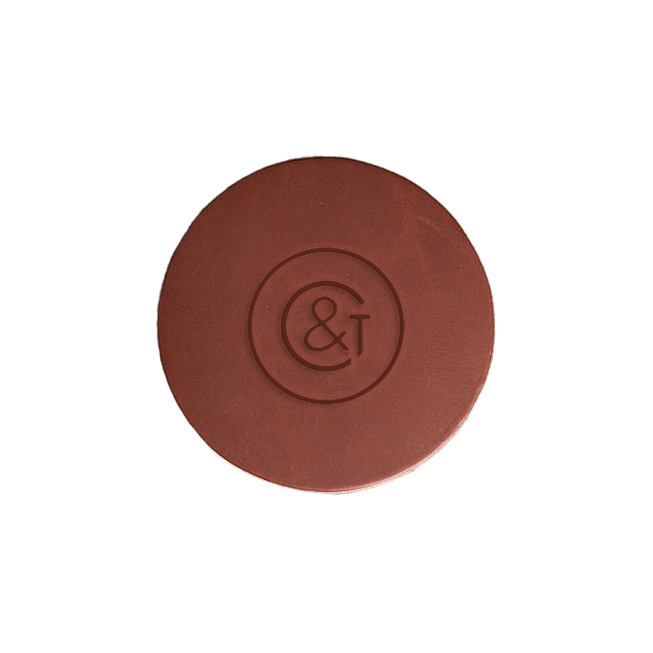 Sienna Custom Ox & Pine Leather Coaster - Corporate Gifts
