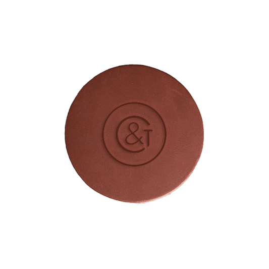 Sienna Custom Ox & Pine Leather Coaster - Corporate Gifts