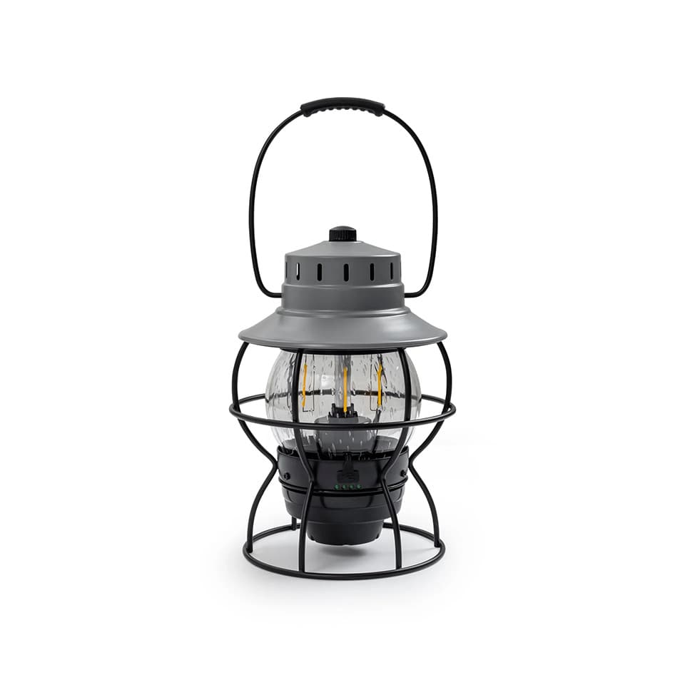 Slate Grey Custom Barebones Railroad Lantern - Corporate Gifts