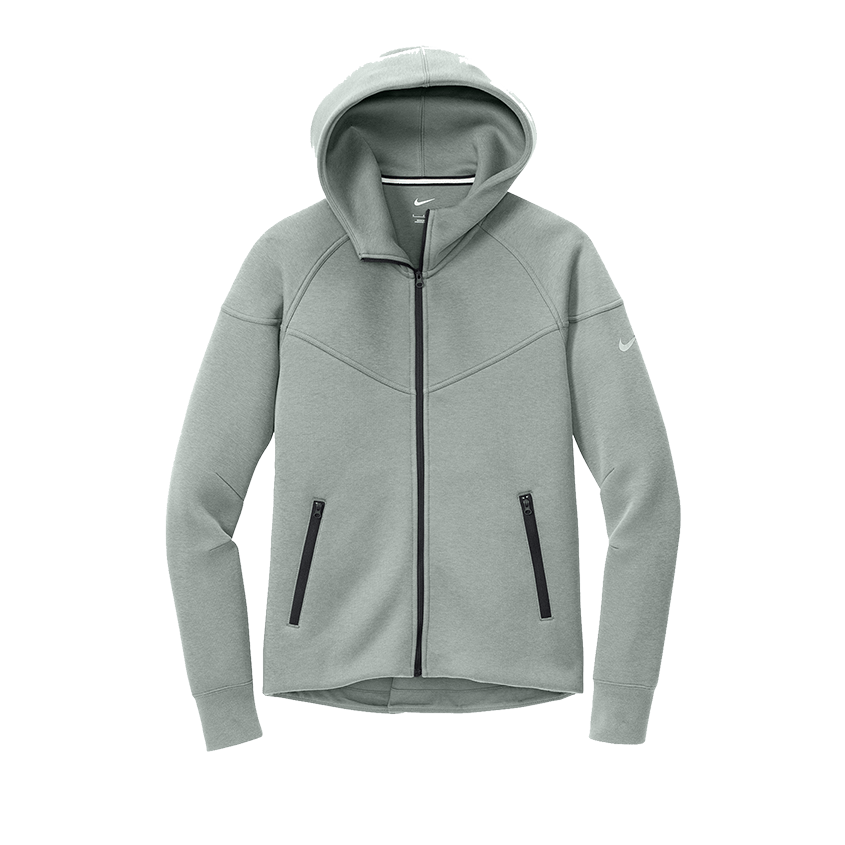 SM / Dark Grey Heather Custom Women's Nike Tech Fleece Full-Zip Hoodie - Corporate Gifts