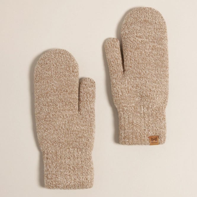 Taupe Custom Knit Mittens with Cozy Lining