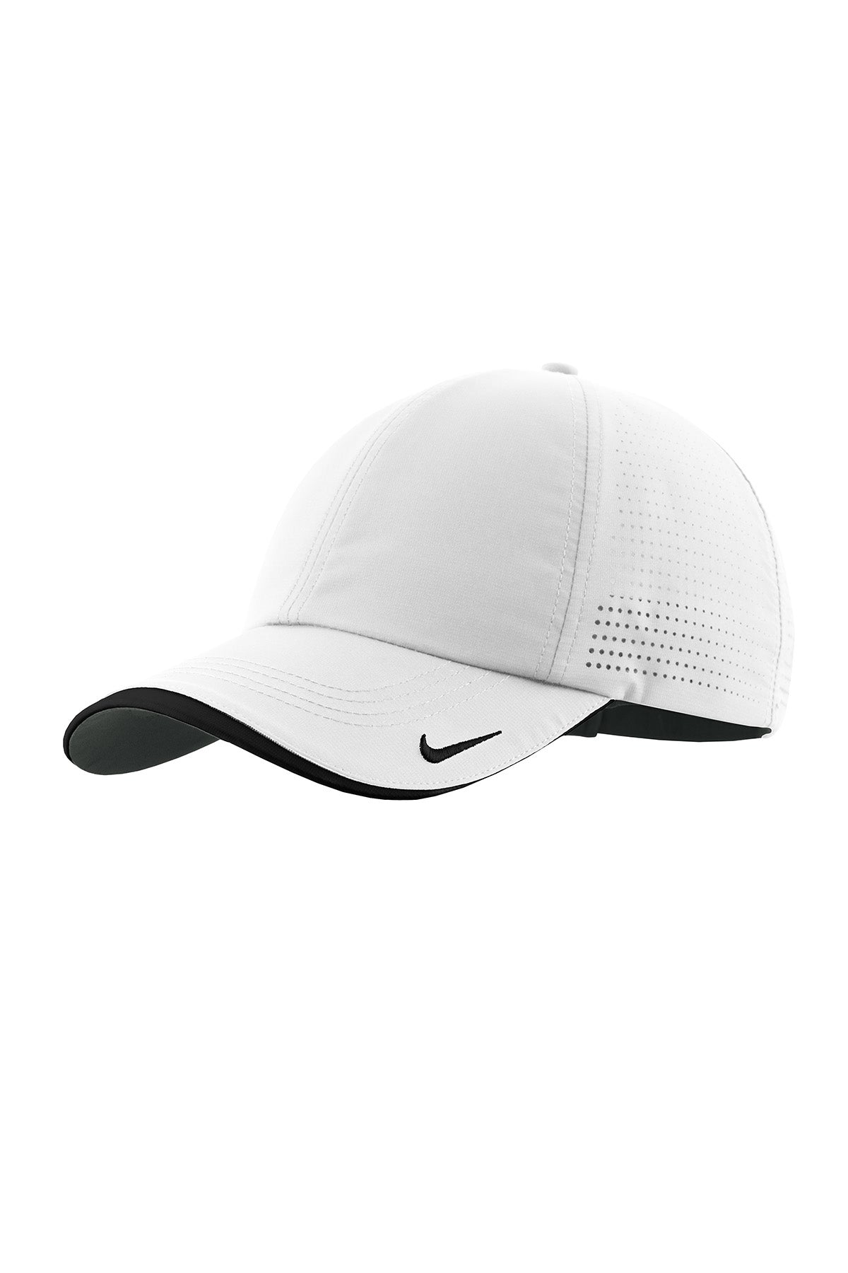 White Custom Nike Dri-FIT Swoosh Perforated Cap