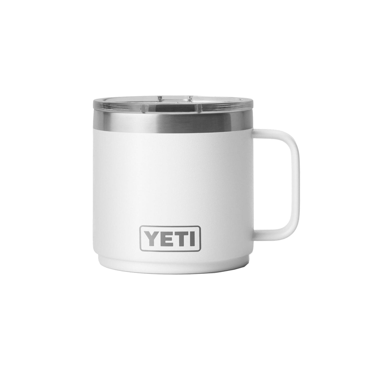 White Custom YETI Rambler Stackable 14oz Mug