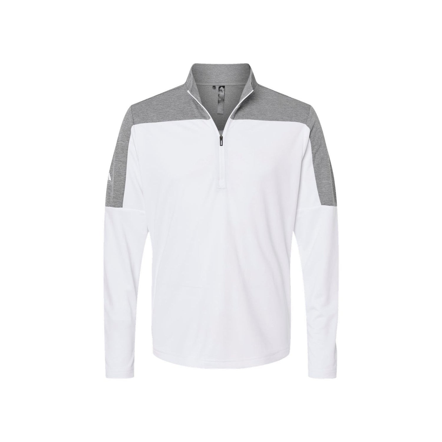 White/ Grey Three Melange / SM Custom Adidas Lightweight Quarter Zip Pullover - Corporate Gifts